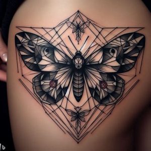 Geometric Moth Tattoo for boys