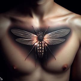 Realistic firefly tattoo for chest