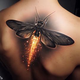 Realistic firefly tattoo