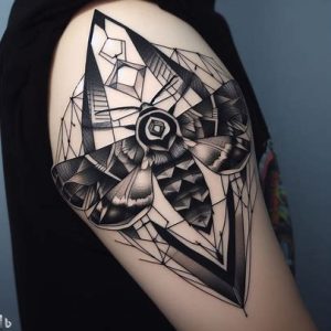 sleeve-Geometric-Moth-Tattoos