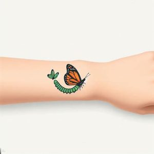 Caterpillar-tatto-with-Butterfly