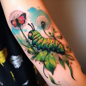 Watercolor-Caterpillar-tattoo