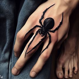 black-spider-tattoo-on-finger
