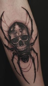 black-spider-skull-tattoo-ideas