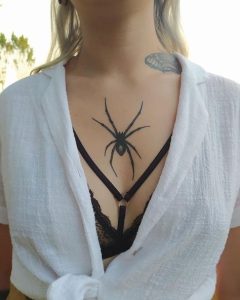 chest-spider-tattoo-for-women