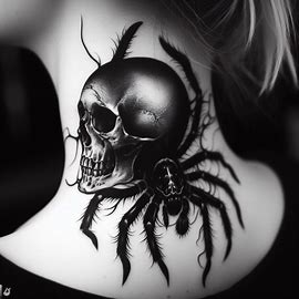 neck-skull-spider-tattoo