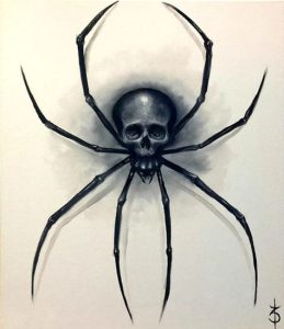 simple-skull-spider-tattoo