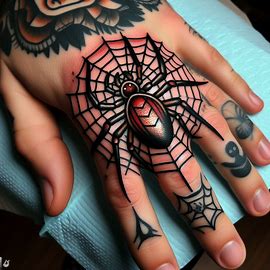 finger-traditional spider tattoo