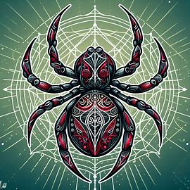 green-red-traditional-spider-tattoo