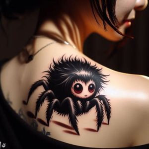 spider anime tattoo on shoulder