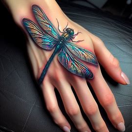 3D Dragonfly Tattoo for girls