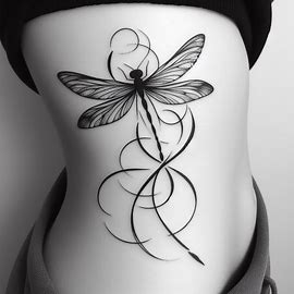 Dragonfly Rib Tattoo Design for boys and girls