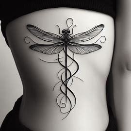Dragonfly Rib Tattoo Design