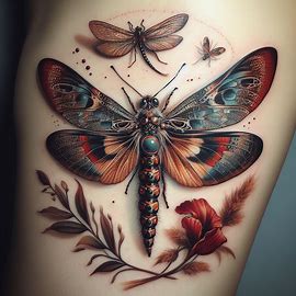 Dragonfly-and-Moth-Tattoo-for-girls