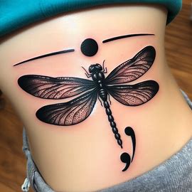 Dragonfly-with-Semicolon-Butterfly-Tattoo-design