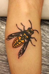 traditional wasp tattoo