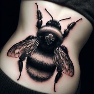 Black and Grey Bumblebee Tattoo-design