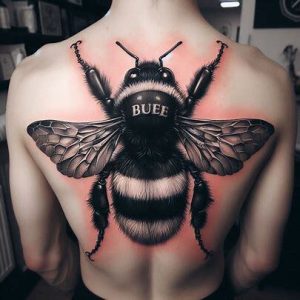 Black and-Grey-Bumblebee-Tattoo-design-for-girl