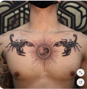 chest scorpion designs for men