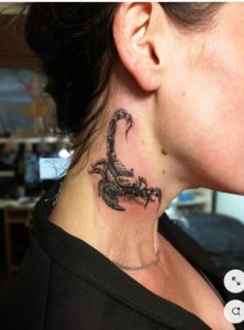 scorpion tattoo on neck