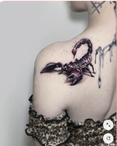 scorpion tattoo on shoulder