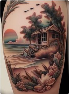 Beach Scene Tattoo Ideas