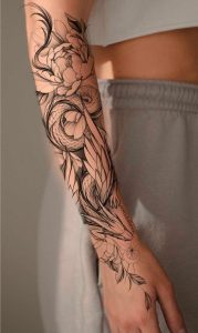 women-half-arm-sleeve-tattoo