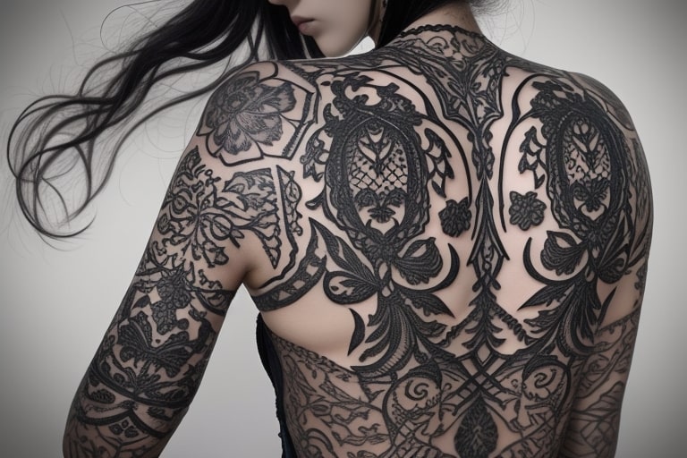 Gothic Lace Tattoo Design