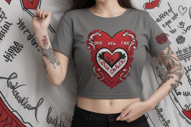Heart with banner feminine traditional tattoo design with name text, honoring love and connection in vintage tattoo style
