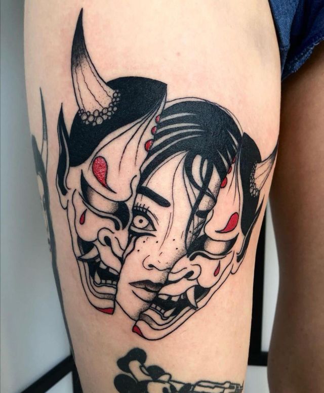 Oni Mask Tattoo Meaning Symbolism, Culture & Style Guide