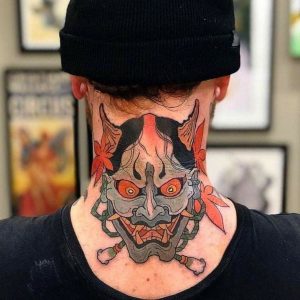 Popular Oni mask tattoo design ideas