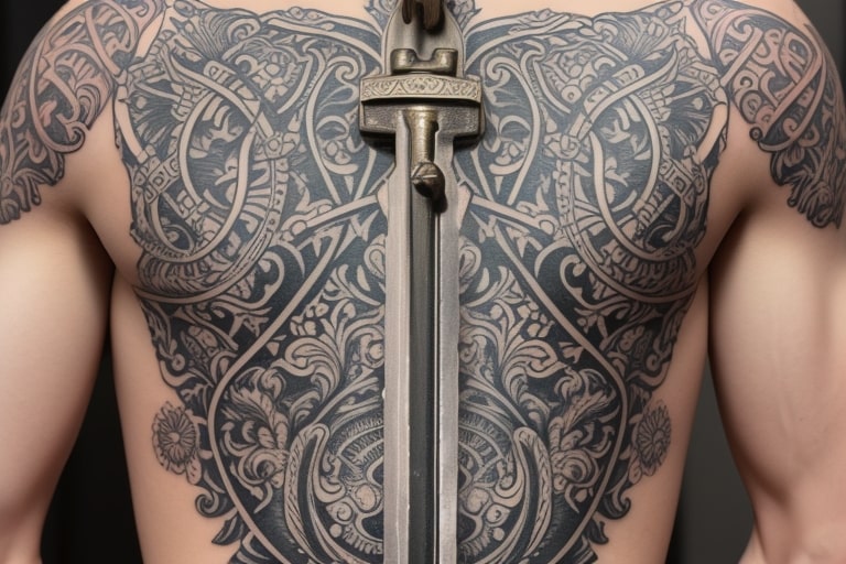 Victorian Key and Lock Tattoo
