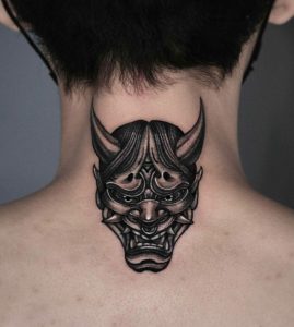 oni mask tattoo for boys