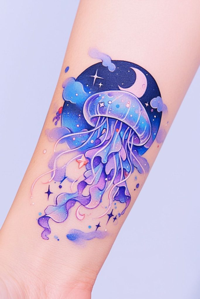 Geometric Jellyfish Tattoos