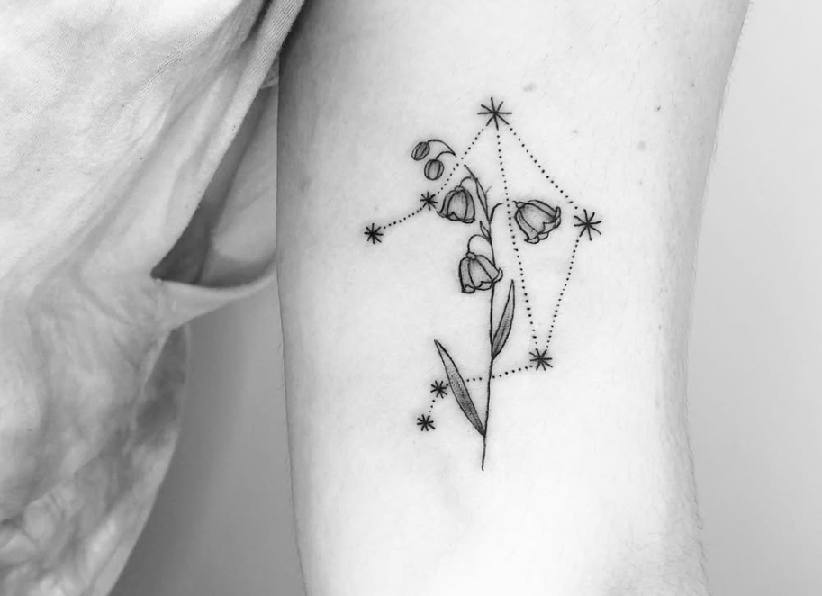 Constellation-Inspired May Birth Flower Tattoo Ideas