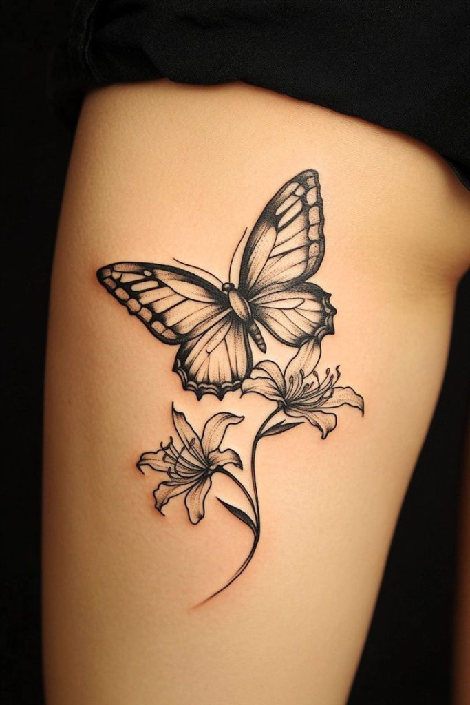 Butterfly Thigh Tattoos