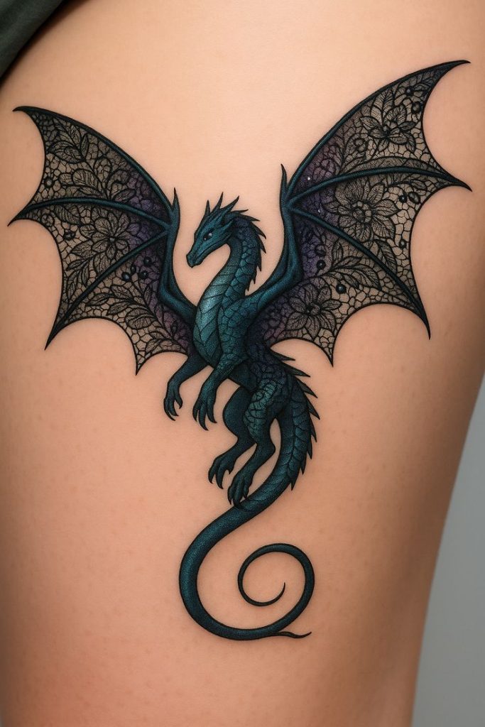 Dragon Thigh Tattoos