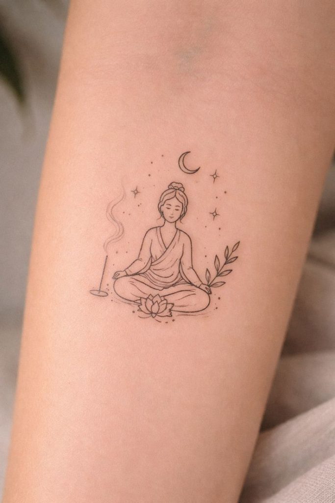 Meditation Pose Tattoo Ideas