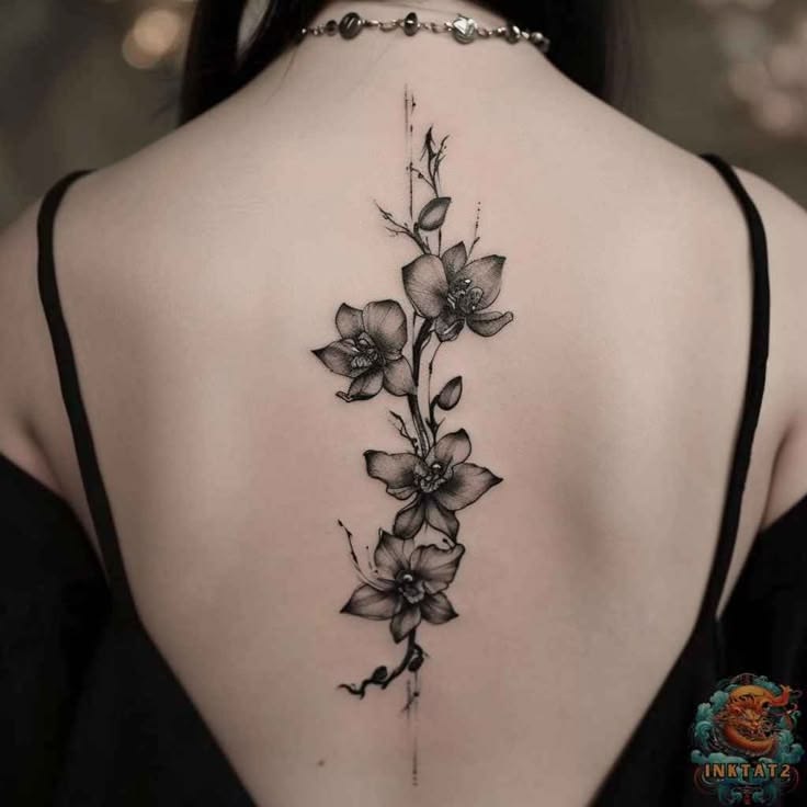 Orchid Back Tattoos