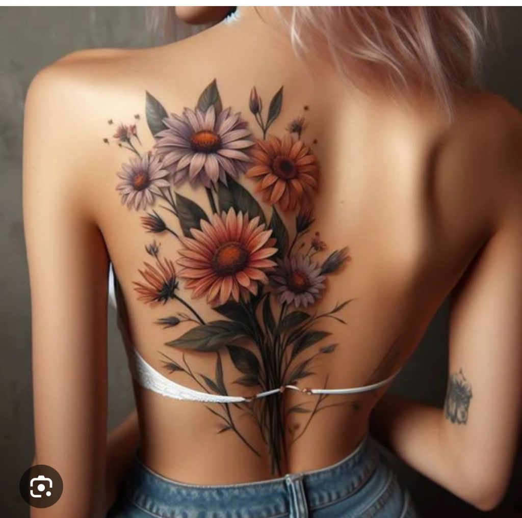 Wildflower Tattoo Ideas for the Back