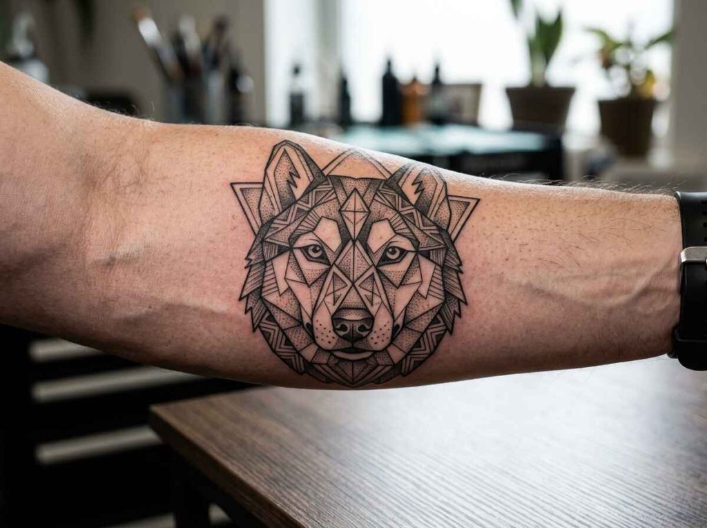 Geometric Dog Tattoo