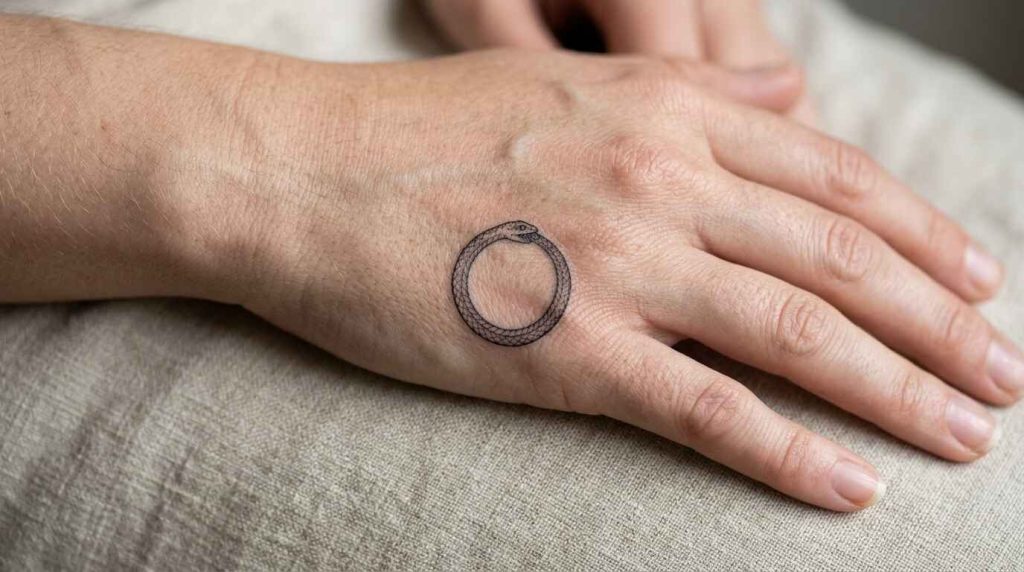 Fine-Line Ouroboros Tattoos